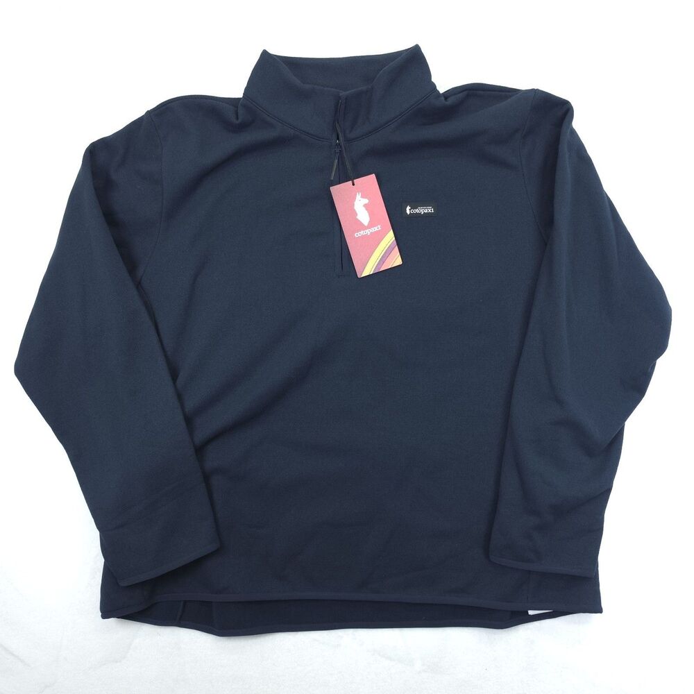 Cotopaxi Pullover Mens XXL Envo Fleece Quarter Zip Sweater Logo NWT Navy Blue